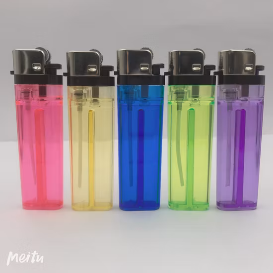 Encendedores transparentes electrónicos desechables, encendedores personalizados para venta al por mayor de Walmart, Fh